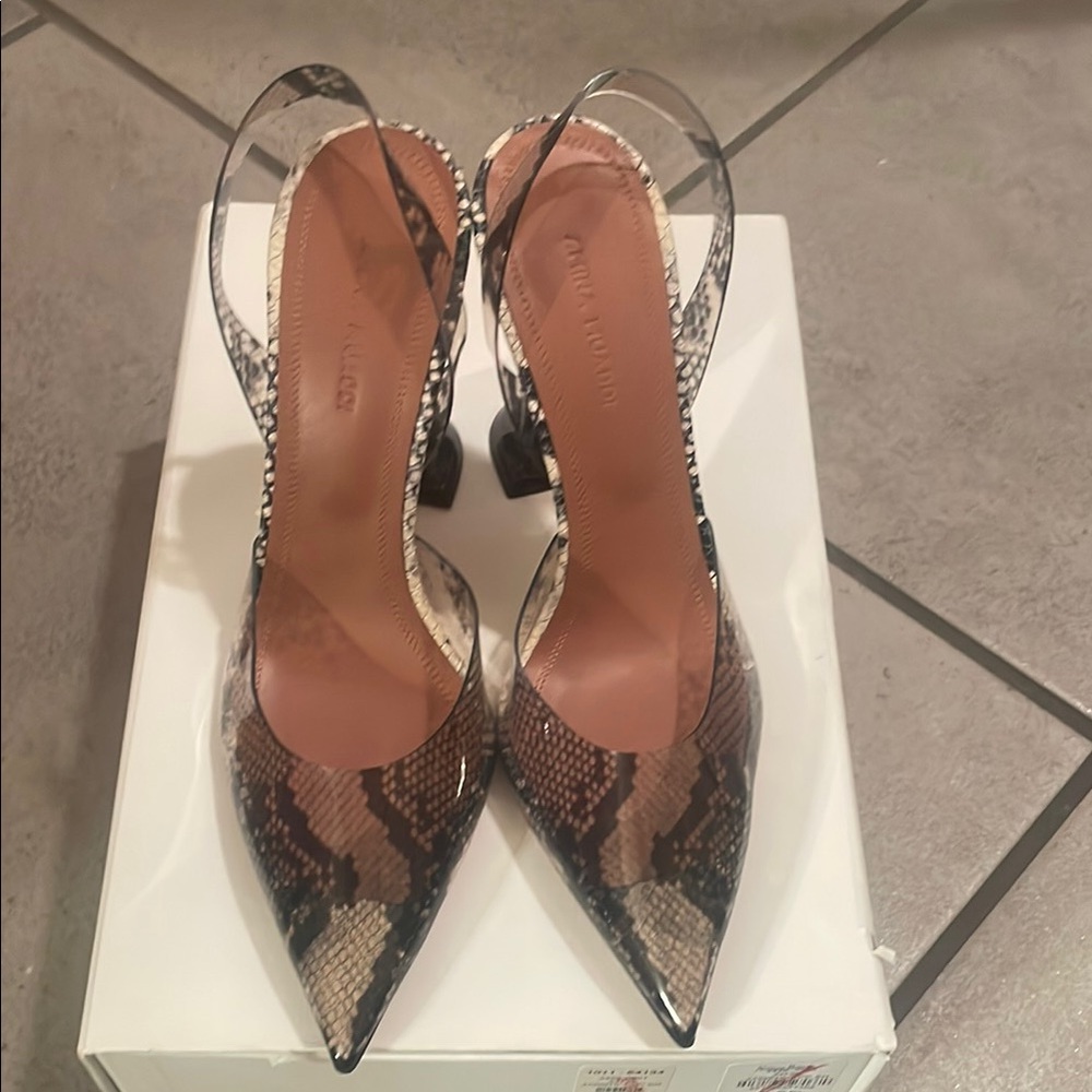 AMINA MUADDI 95mm pvc heels